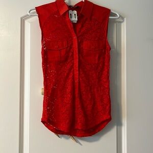 Bebe lace sleeveless blouse